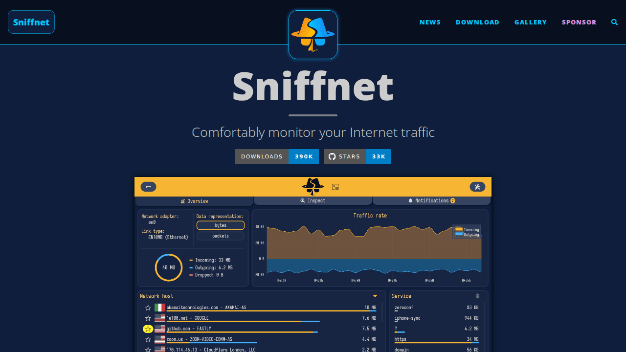 Sniffnet: comfortably monitor your Internet traffic