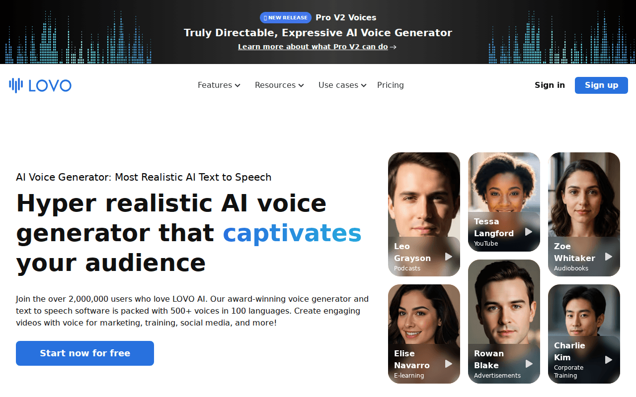 LOVO: Free AI Voice Generator & Text to Speech
